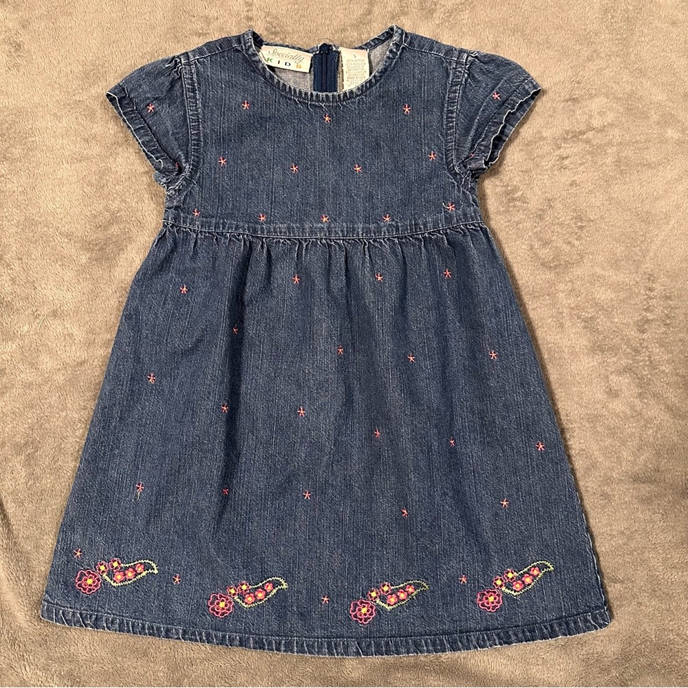 Specialty Kids Girls Classic Embroidered Denim Dress - Girls 5